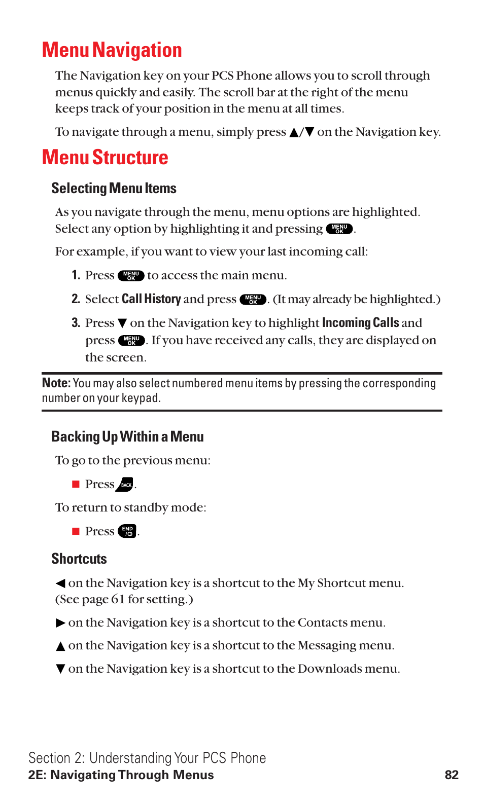 Menu navigation, Menu structure | Sanyo VM4500 User Manual | Page 94 / 244