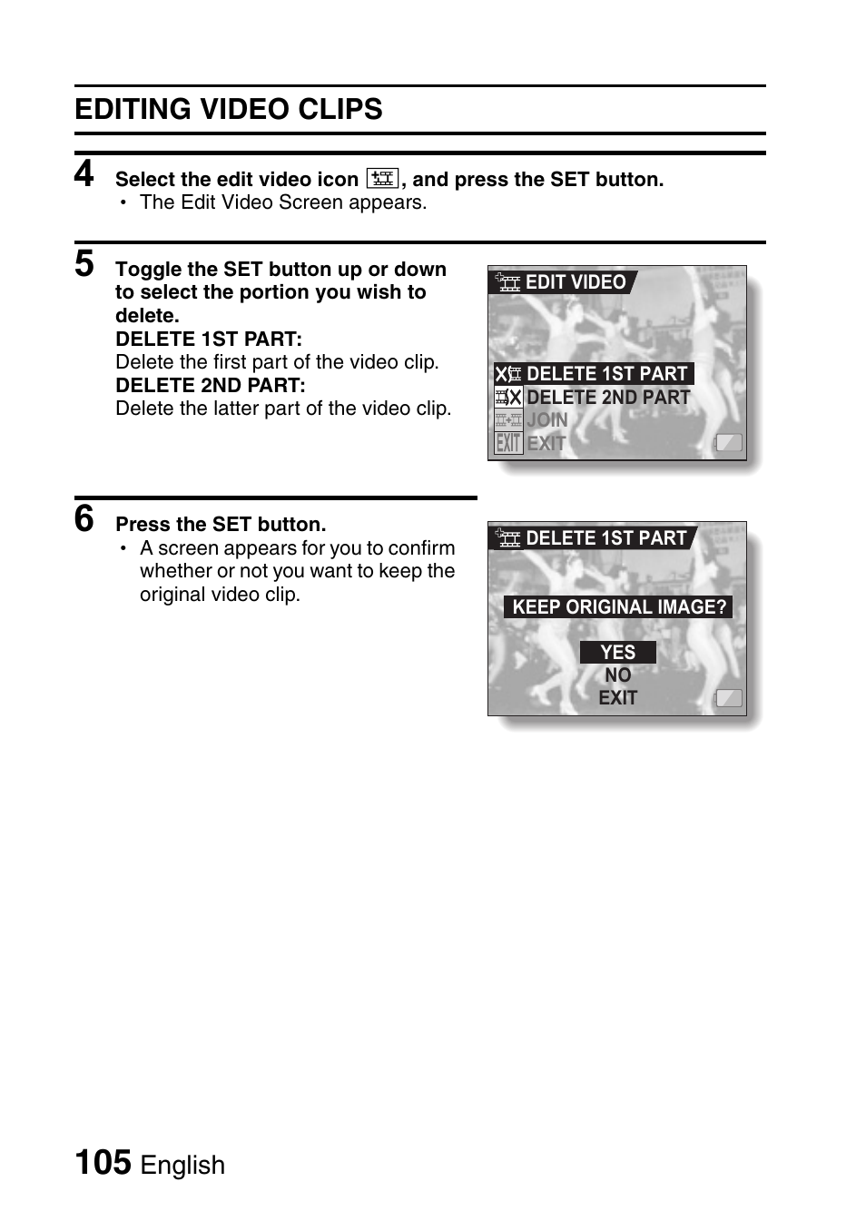 Editing video clips | Sanyo VPC-HD1E User Manual | Page 111 / 200