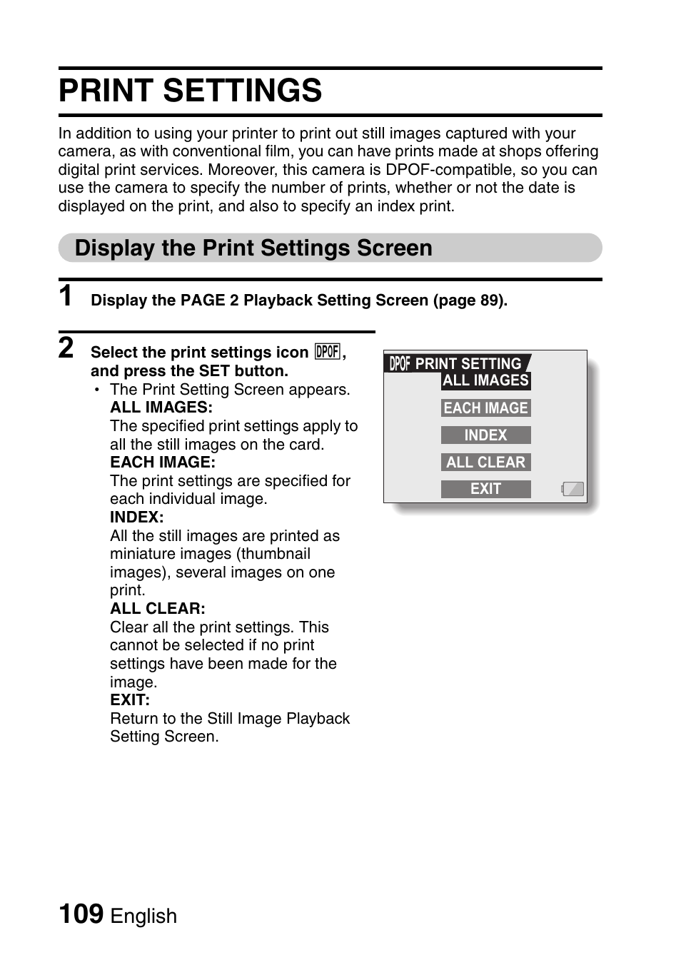 Print settings | Sanyo VPC-HD1E User Manual | Page 115 / 200