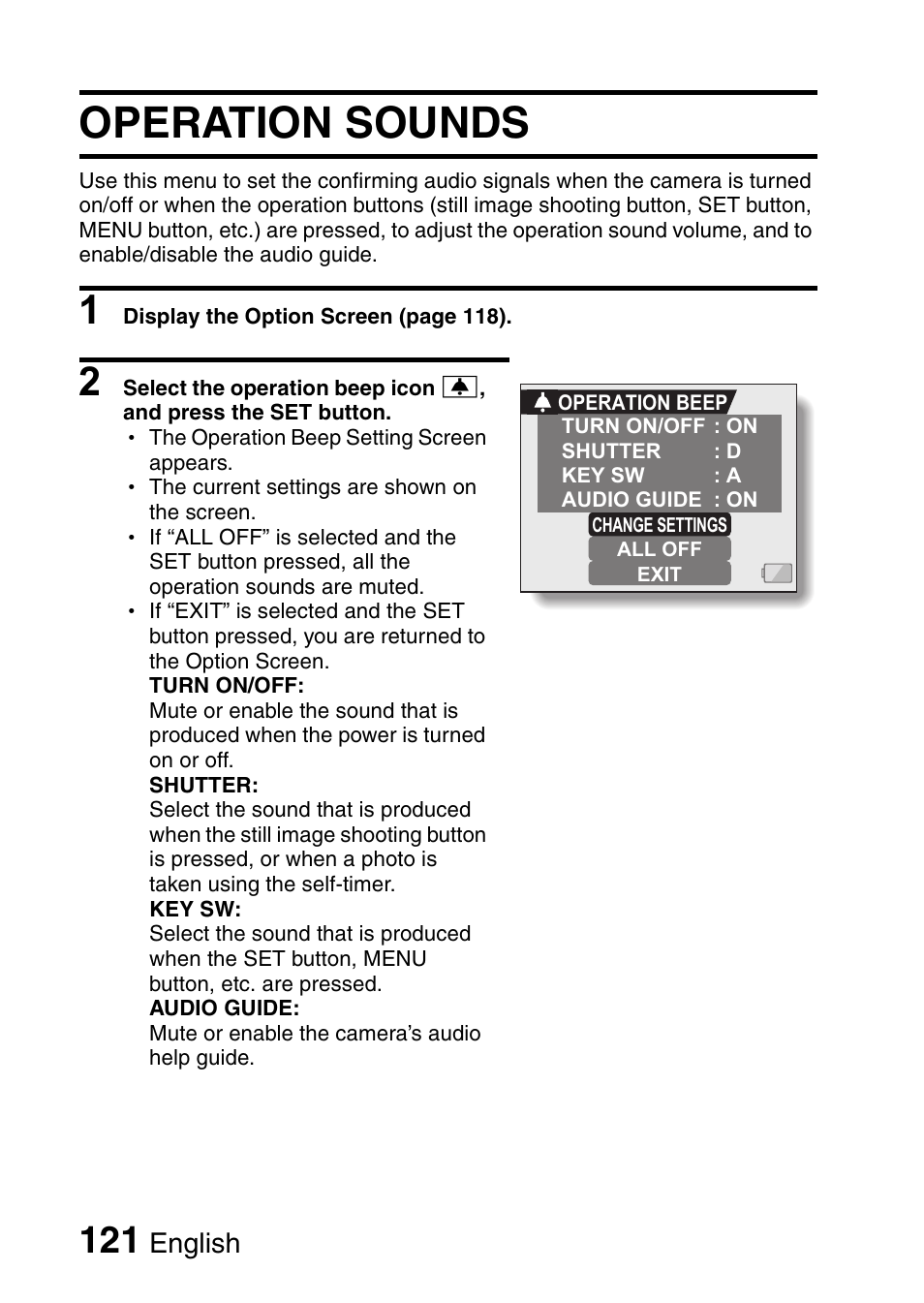 Operation sounds, English | Sanyo VPC-HD1E User Manual | Page 127 / 200