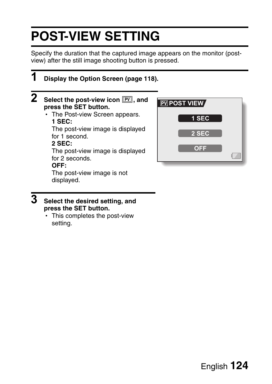 Post-view setting | Sanyo VPC-HD1E User Manual | Page 130 / 200