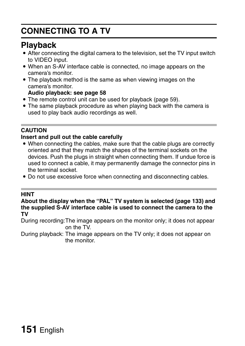 Connecting to a tv playback, English | Sanyo VPC-HD1E User Manual | Page 157 / 200