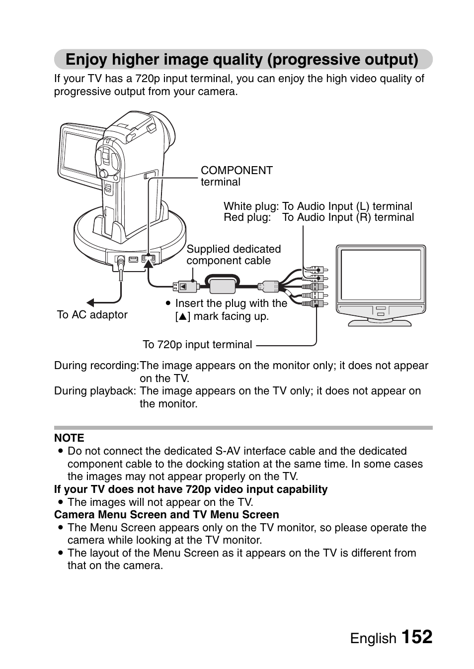 Enjoy higher image quality (progressive output), English | Sanyo VPC-HD1E User Manual | Page 158 / 200