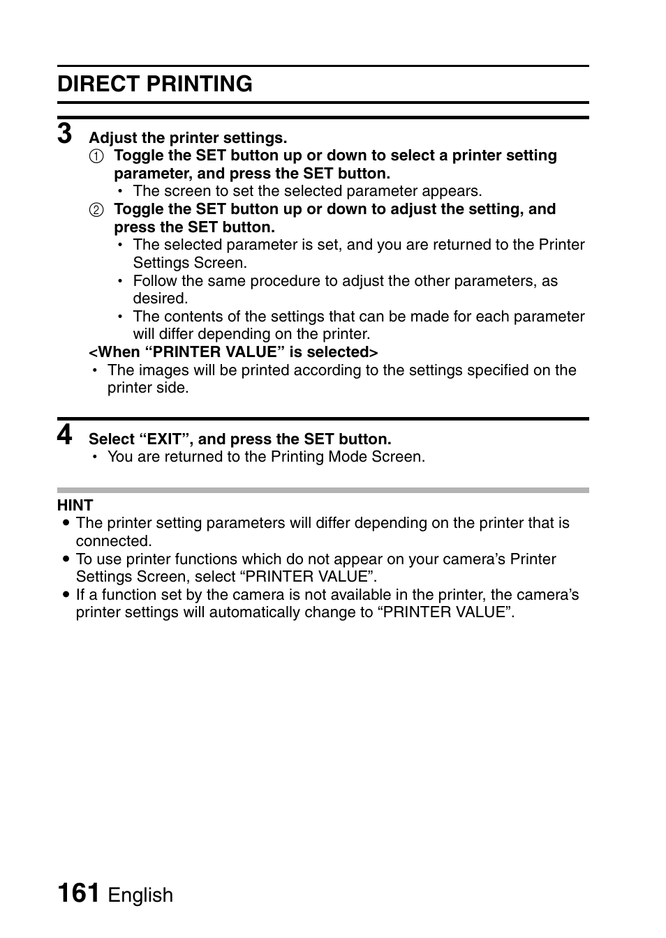 Direct printing, English | Sanyo VPC-HD1E User Manual | Page 167 / 200