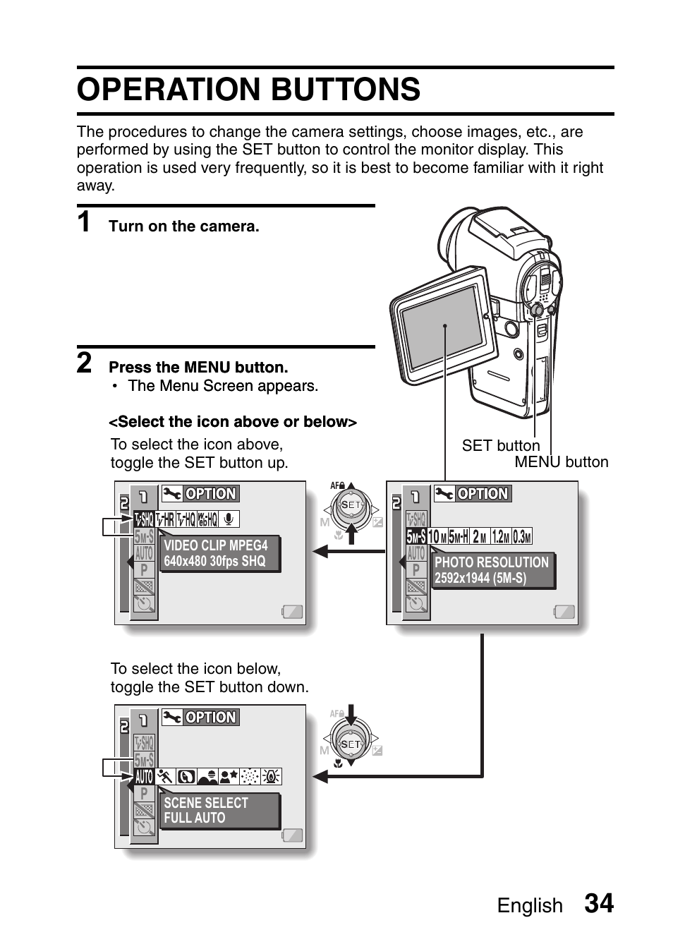 Operation buttons | Sanyo VPC-HD1E User Manual | Page 40 / 200