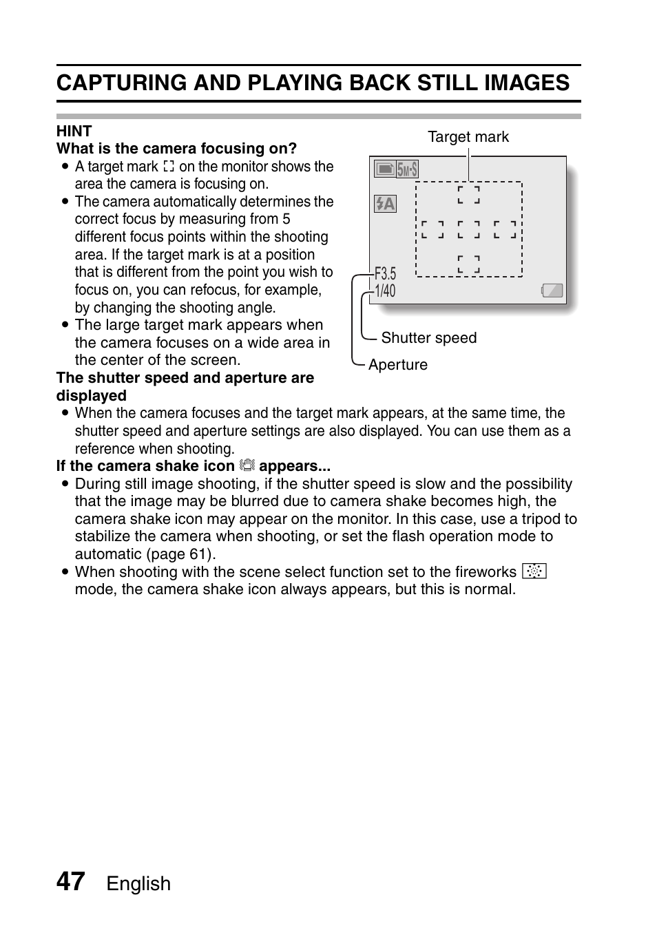 Capturing and playing back still images, English | Sanyo VPC-HD1E User Manual | Page 53 / 200