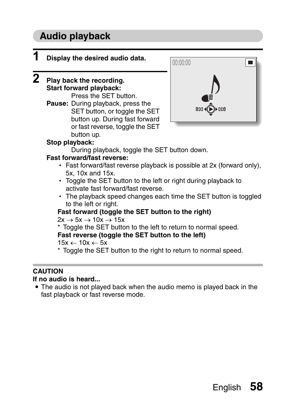 Audio playback, English | Sanyo VPC-HD1E User Manual | Page 64 / 200