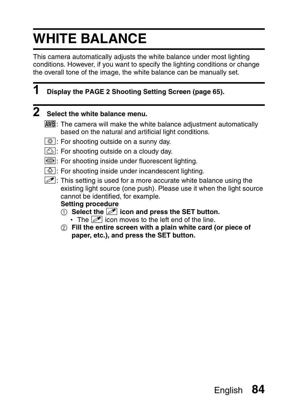 White balance | Sanyo VPC-HD1E User Manual | Page 90 / 200