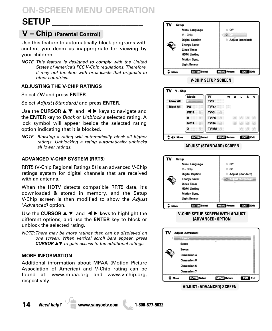V – chip | Sanyo DP52440 User Manual | Page 14 / 56