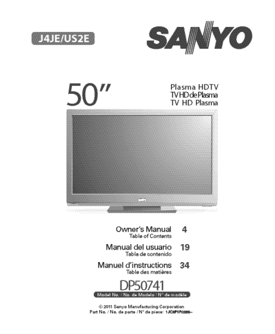 Sanyo DP50741 User Manual | 48 pages