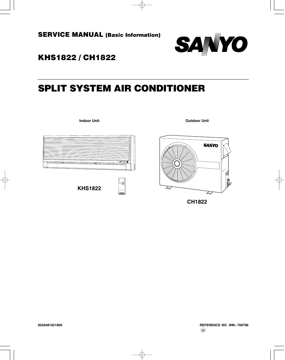 Sanyo KHS1822 User Manual | 17 pages