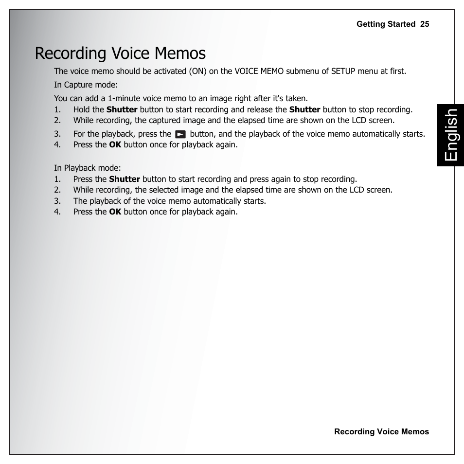 Recording voice memos | Sanyo VPC-E890 User Manual | Page 41 / 73