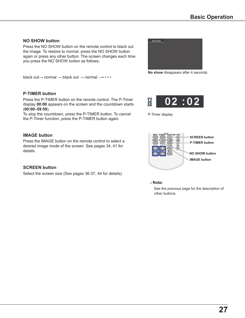 Basic operation | Sanyo PLC-WU3800 User Manual | Page 27 / 83