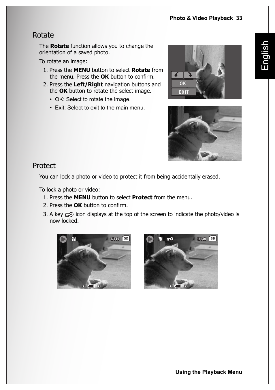 Rotate, Protect, Rotate protect | English | Sanyo VPC S770 User Manual | Page 47 / 63