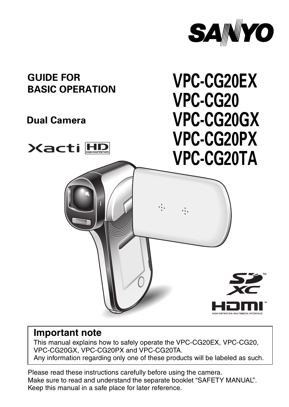 Sanyo VPC-CG20 User Manual | 75 pages