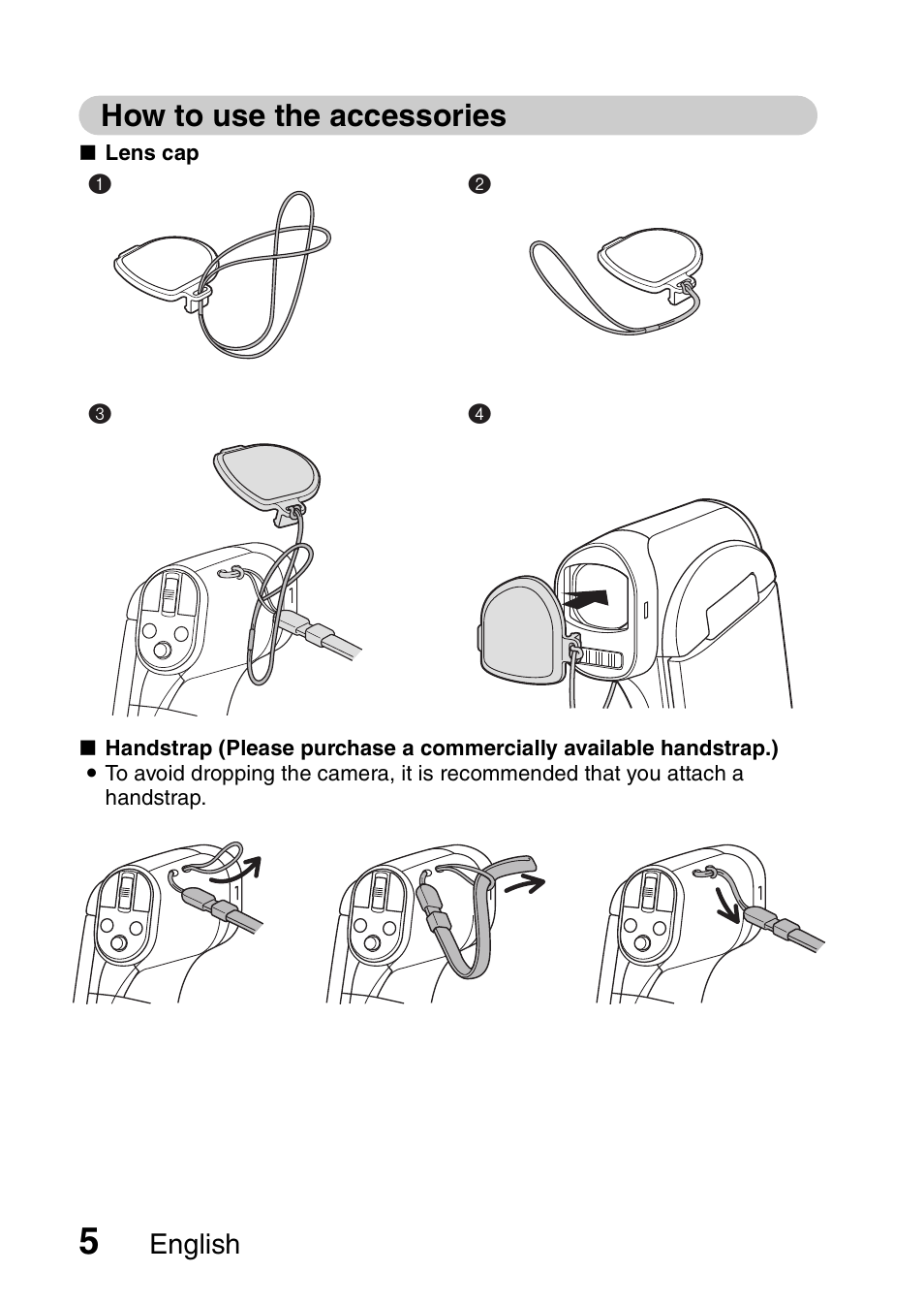 How to use the accessories, English | Sanyo VPC-CG20 User Manual | Page 14 / 75