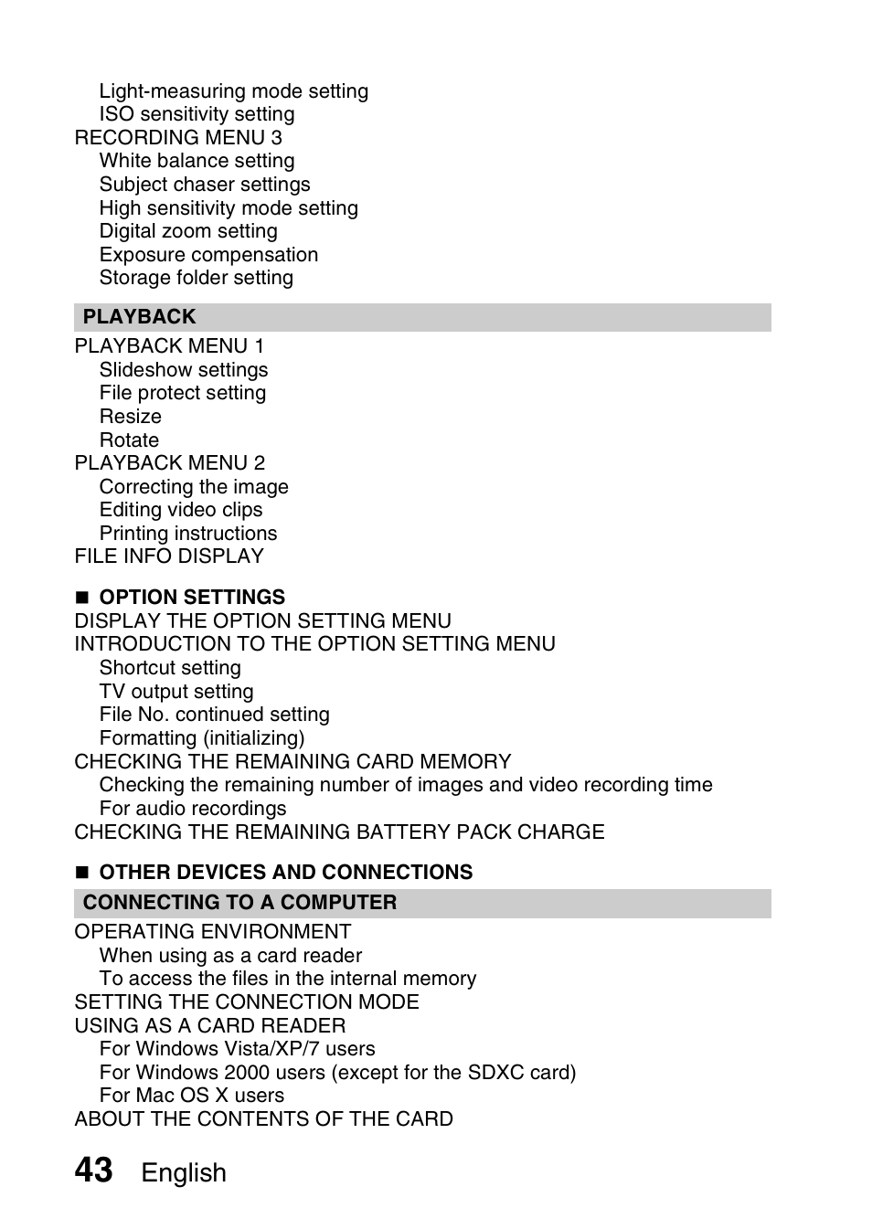 English | Sanyo VPC-CG20 User Manual | Page 52 / 75