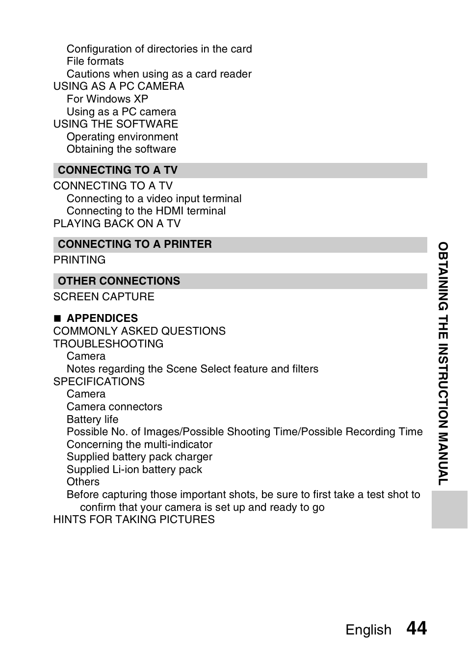 English | Sanyo VPC-CG20 User Manual | Page 53 / 75