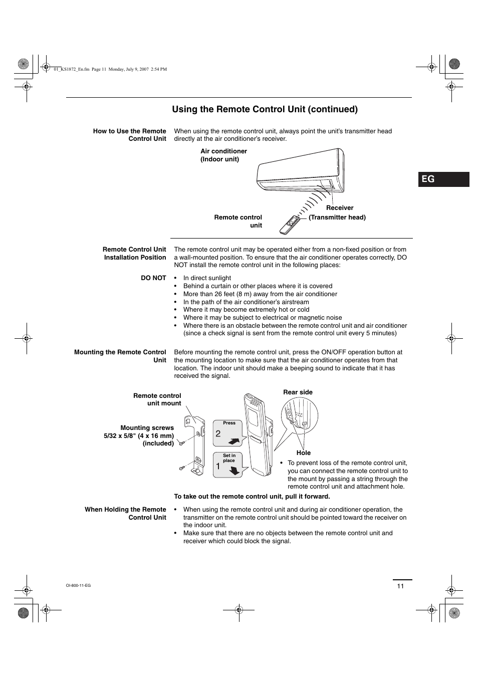 Using the remote control unit (continued) | Sanyo CL2472 User Manual | Page 75 / 117