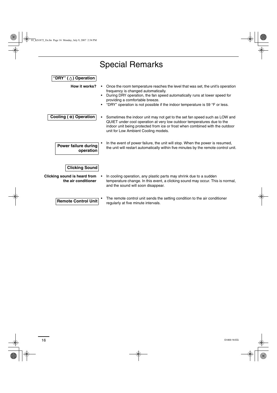 Special remarks | Sanyo CL2472 User Manual | Page 80 / 117