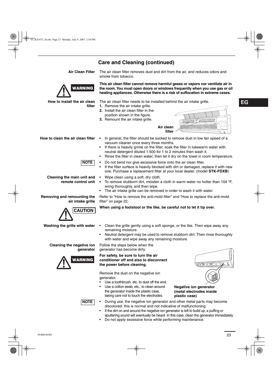 Care and cleaning (continued) | Sanyo CL2472 User Manual | Page 87 / 117