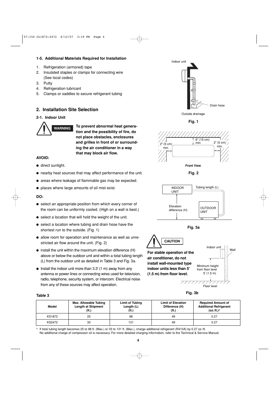Installation site selection | Sanyo CL2472 User Manual | Page 93 / 117