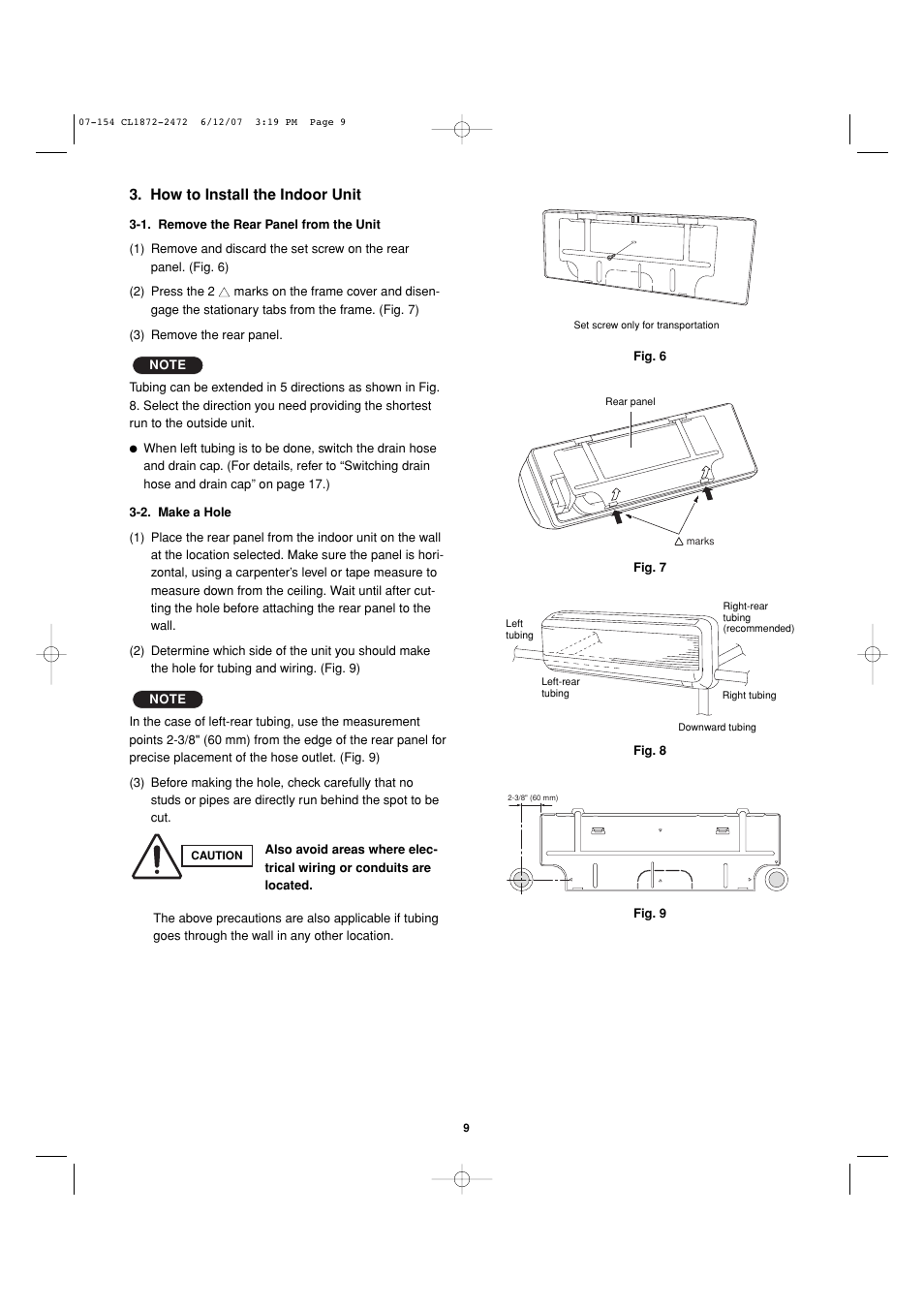 How to install the indoor unit | Sanyo CL2472 User Manual | Page 98 / 117