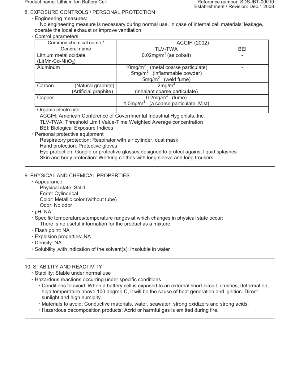 Sanyo UR18650U User Manual | Page 3 / 5