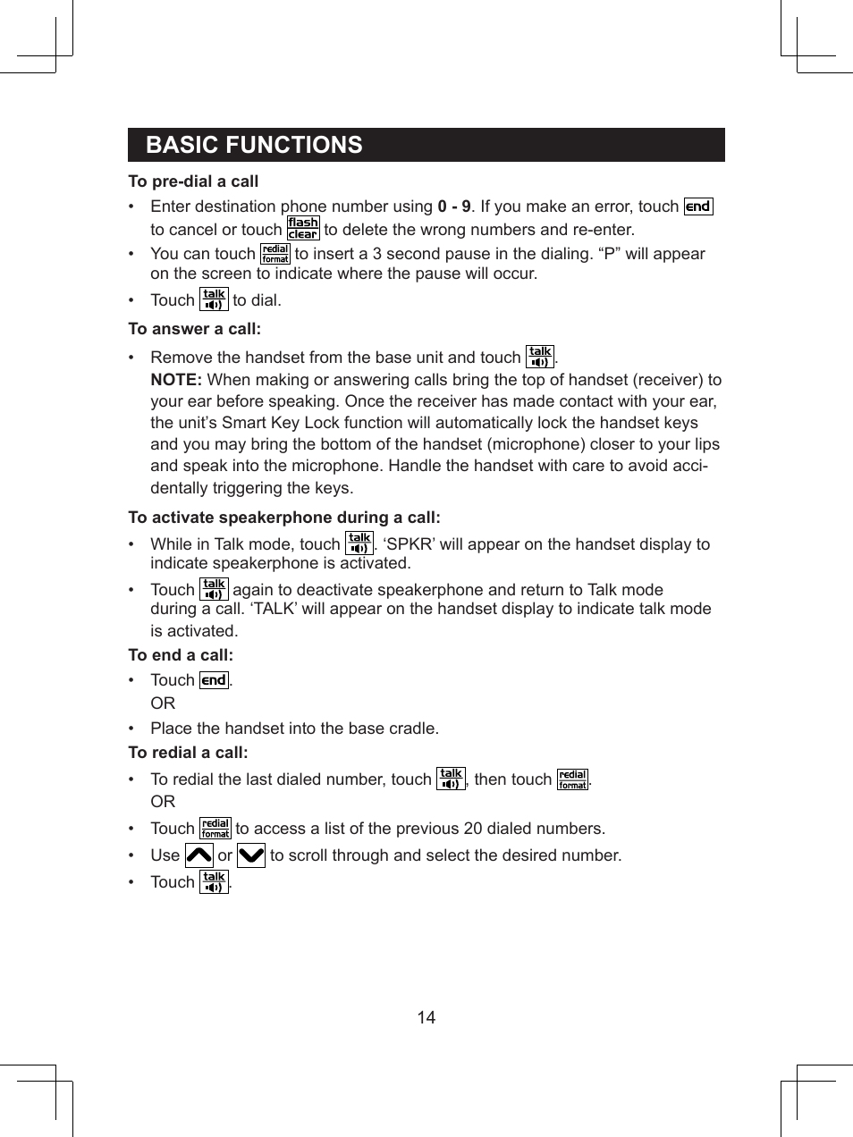 Basic.functions | Sanyo CLT-D6614 User Manual | Page 14 / 43