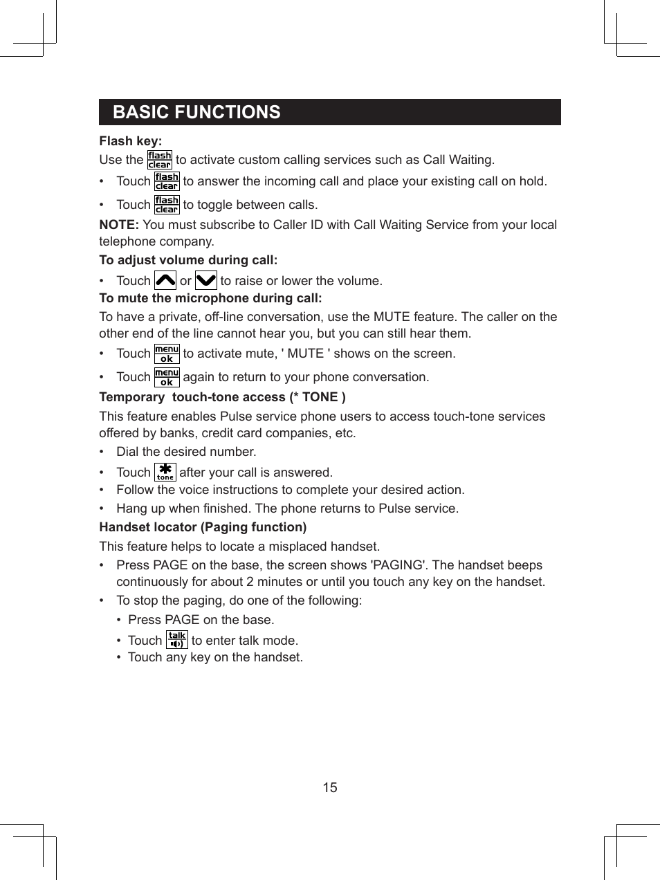 Basic.functions | Sanyo CLT-D6614 User Manual | Page 15 / 43