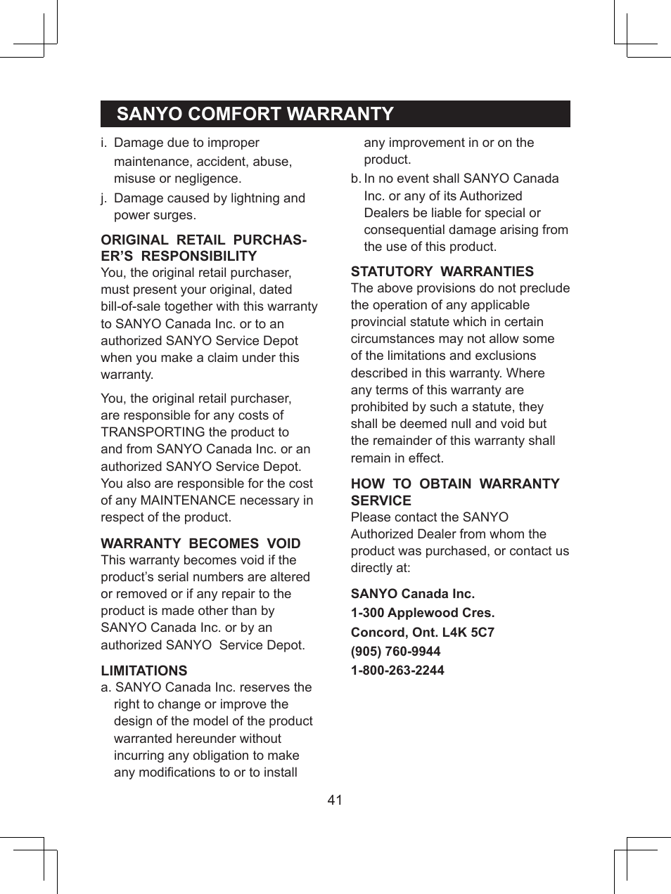 Sanyo CLT-D6614 User Manual | Page 41 / 43