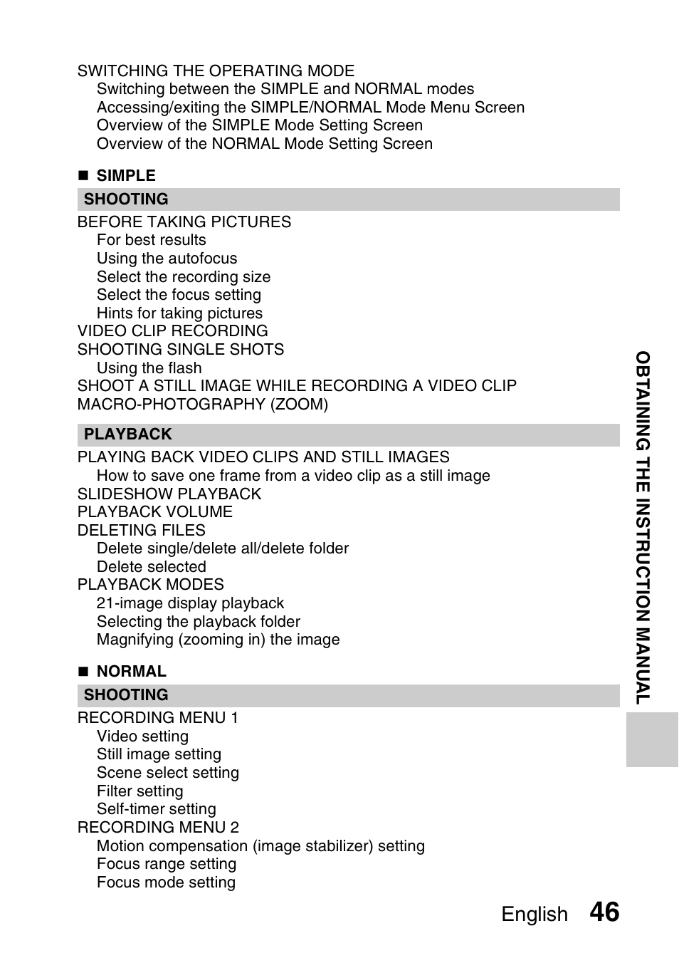 English | Sanyo VPC-GH1EX User Manual | Page 55 / 79