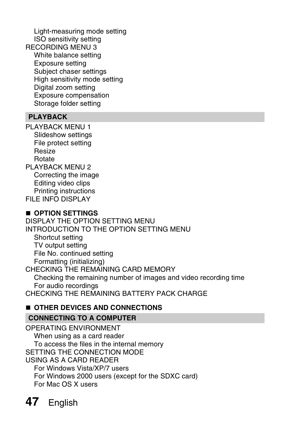 English | Sanyo VPC-GH1EX User Manual | Page 56 / 79