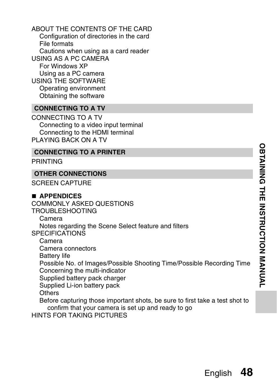 English | Sanyo VPC-GH1EX User Manual | Page 57 / 79
