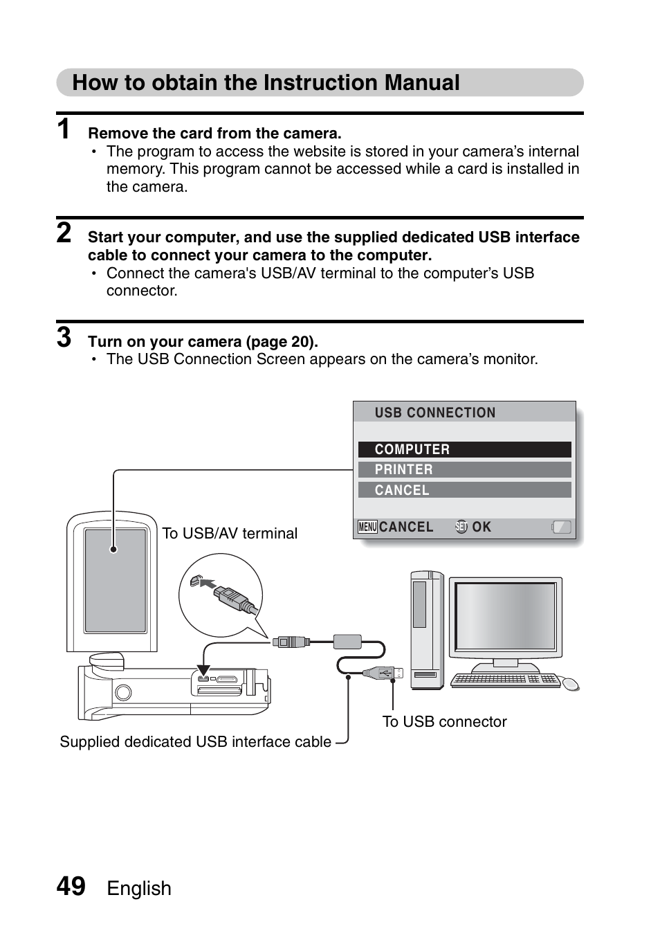 How to obtain the instruction manual, English | Sanyo VPC-GH1EX User Manual | Page 58 / 79