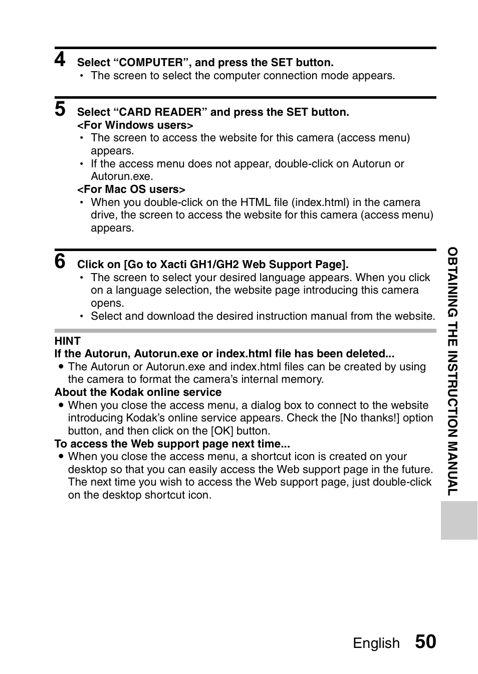 English | Sanyo VPC-GH1EX User Manual | Page 59 / 79