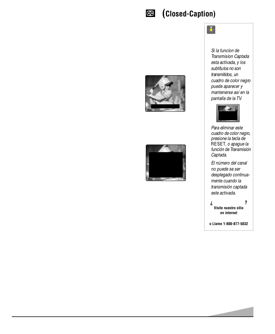 Transmisión captada, Closed-caption), 37 consejos rápidos | Sanyo DS32920 User Manual | Page 37 / 60