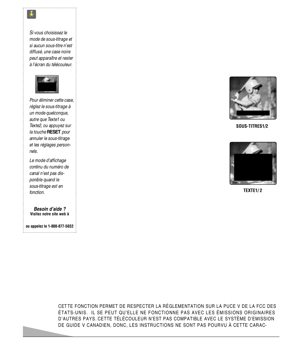 Sous-titrage (cc), 56 conseils, Renseignements sur le guide v | Sanyo DS32920 User Manual | Page 56 / 60