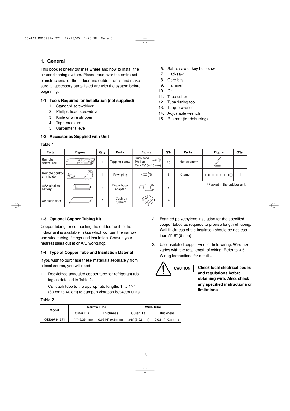 General | Sanyo INVERTER SPLIT SYSTEM 8.53E+13 User Manual | Page 3 / 24