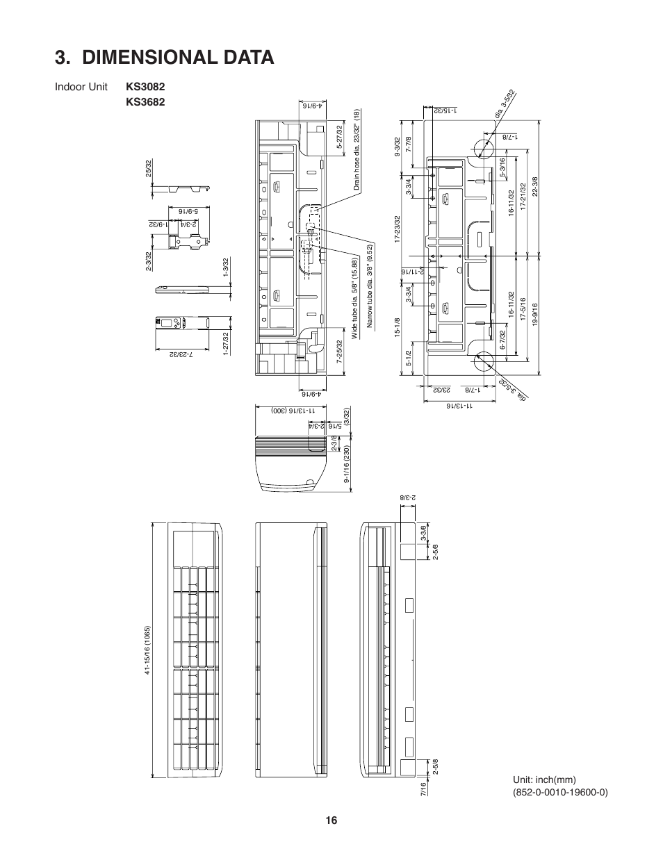 Dimensional data | Sanyo C3682 User Manual | Page 16 / 104
