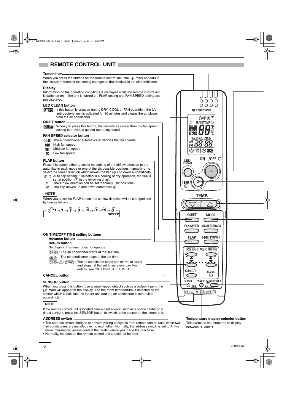 Remote control unit | Sanyo C3682 User Manual | Page 61 / 104