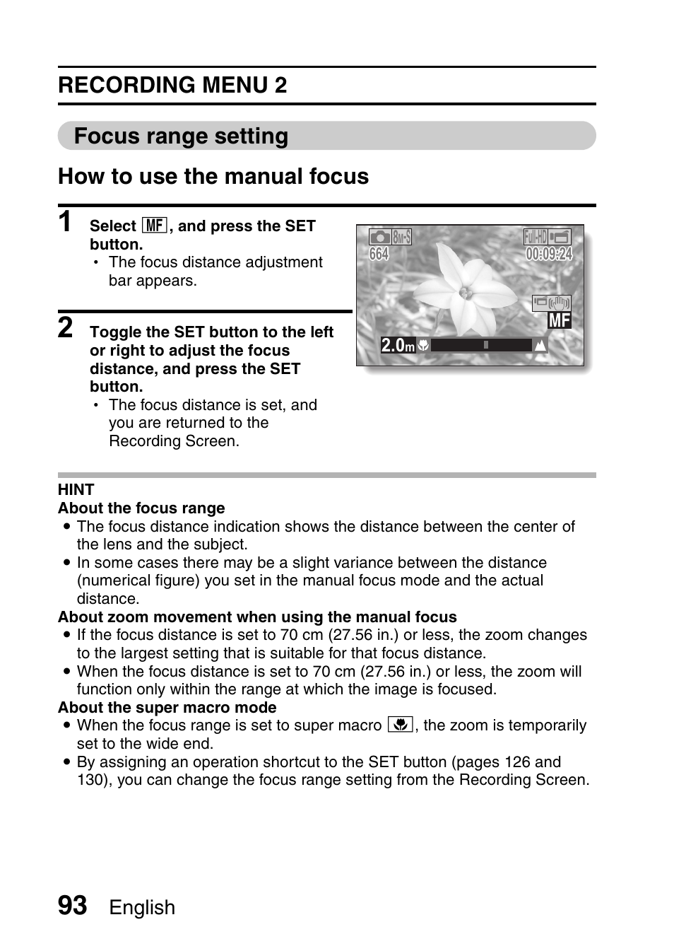 English | Sanyo HDMI VPC-FH1GX User Manual | Page 114 / 211