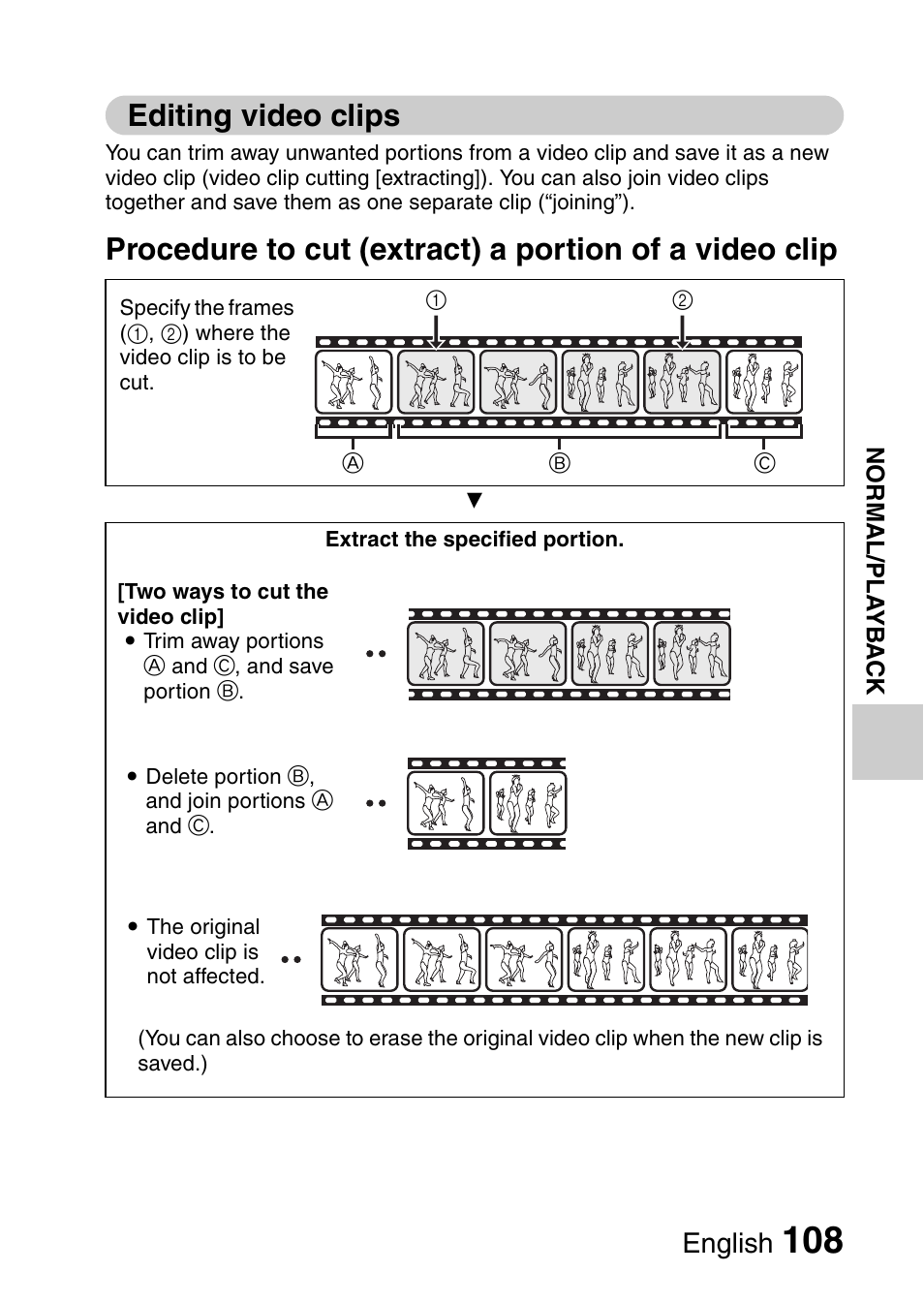 Editing video clips, English | Sanyo HDMI VPC-FH1GX User Manual | Page 129 / 211