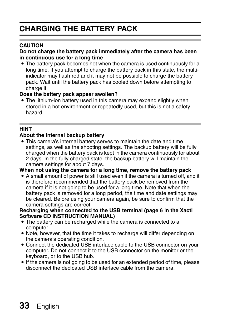 Charging the battery pack, English | Sanyo HDMI VPC-FH1GX User Manual | Page 54 / 211