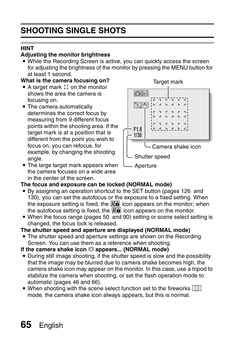 Shooting single shots, English | Sanyo HDMI VPC-FH1GX User Manual | Page 86 / 211