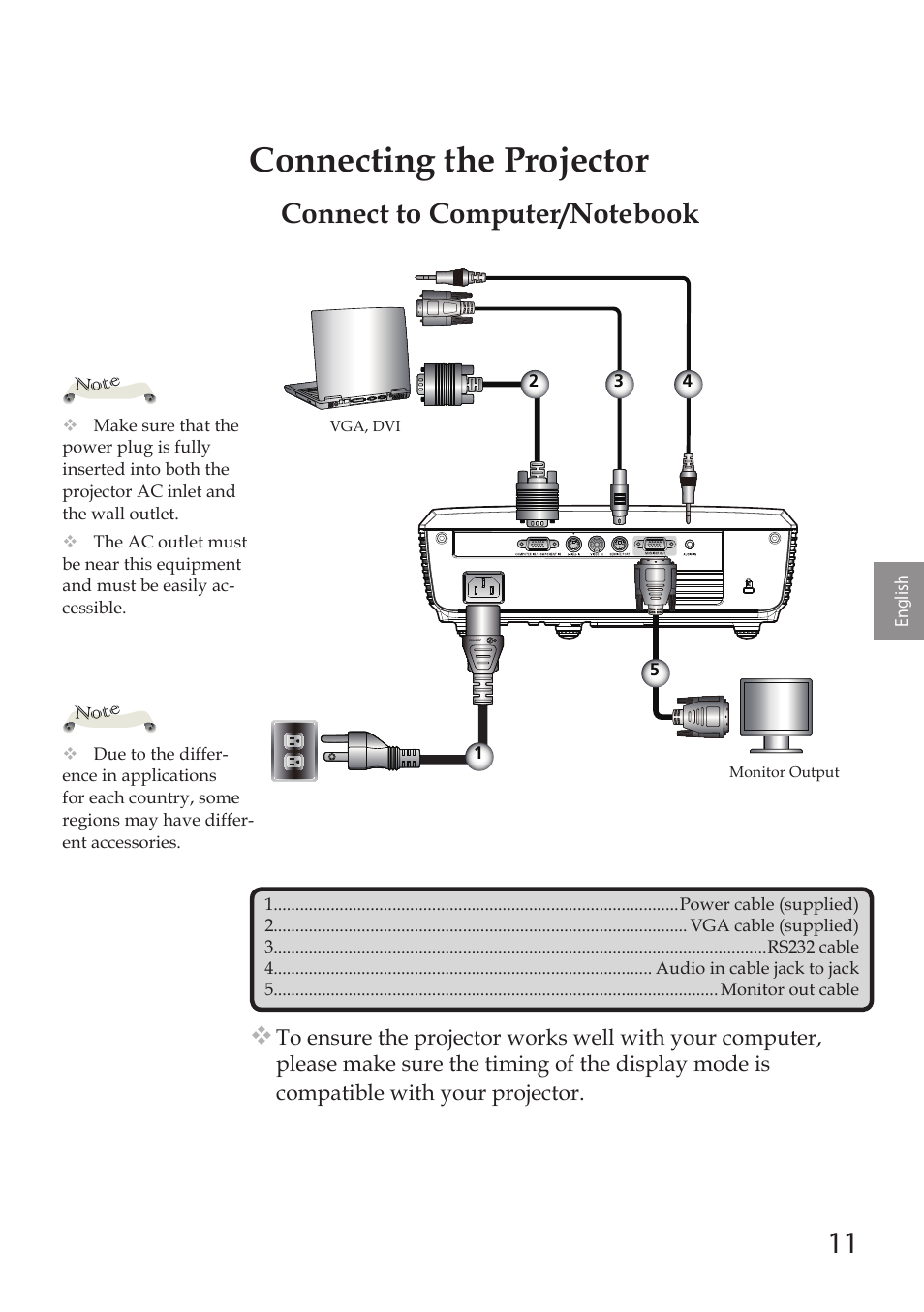 Connecting the projector | Sanyo PDG-DSU30 User Manual | Page 11 / 20