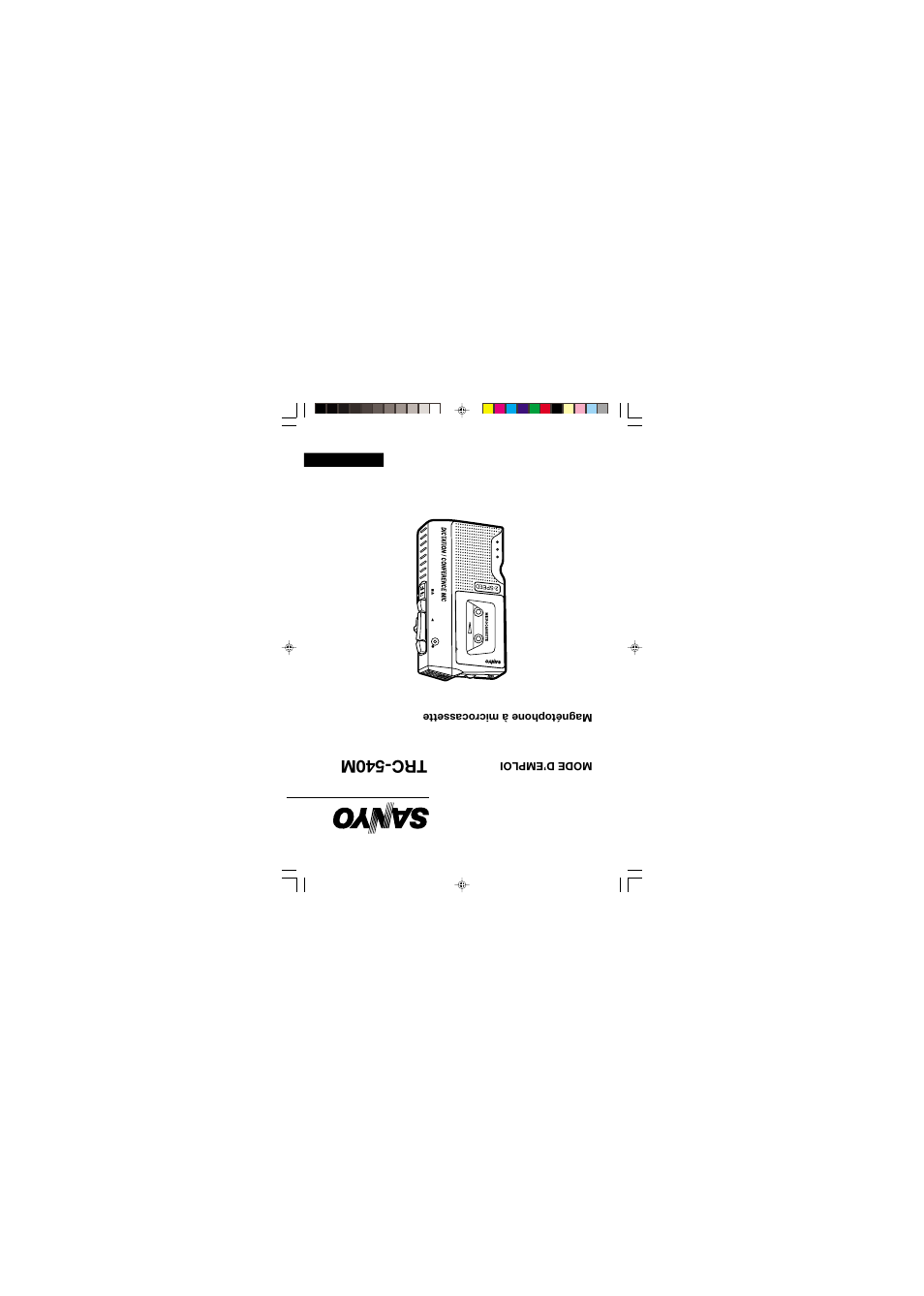 Trc-540m, Mode d’emploi magnétophone à microcassette | Sanyo TRC-540M User Manual | Page 46 / 46