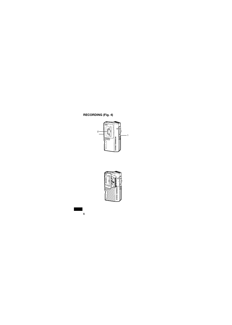 Recording (fig. 4), 5fig. 4 | Sanyo TRC-540M User Manual | Page 6 / 46