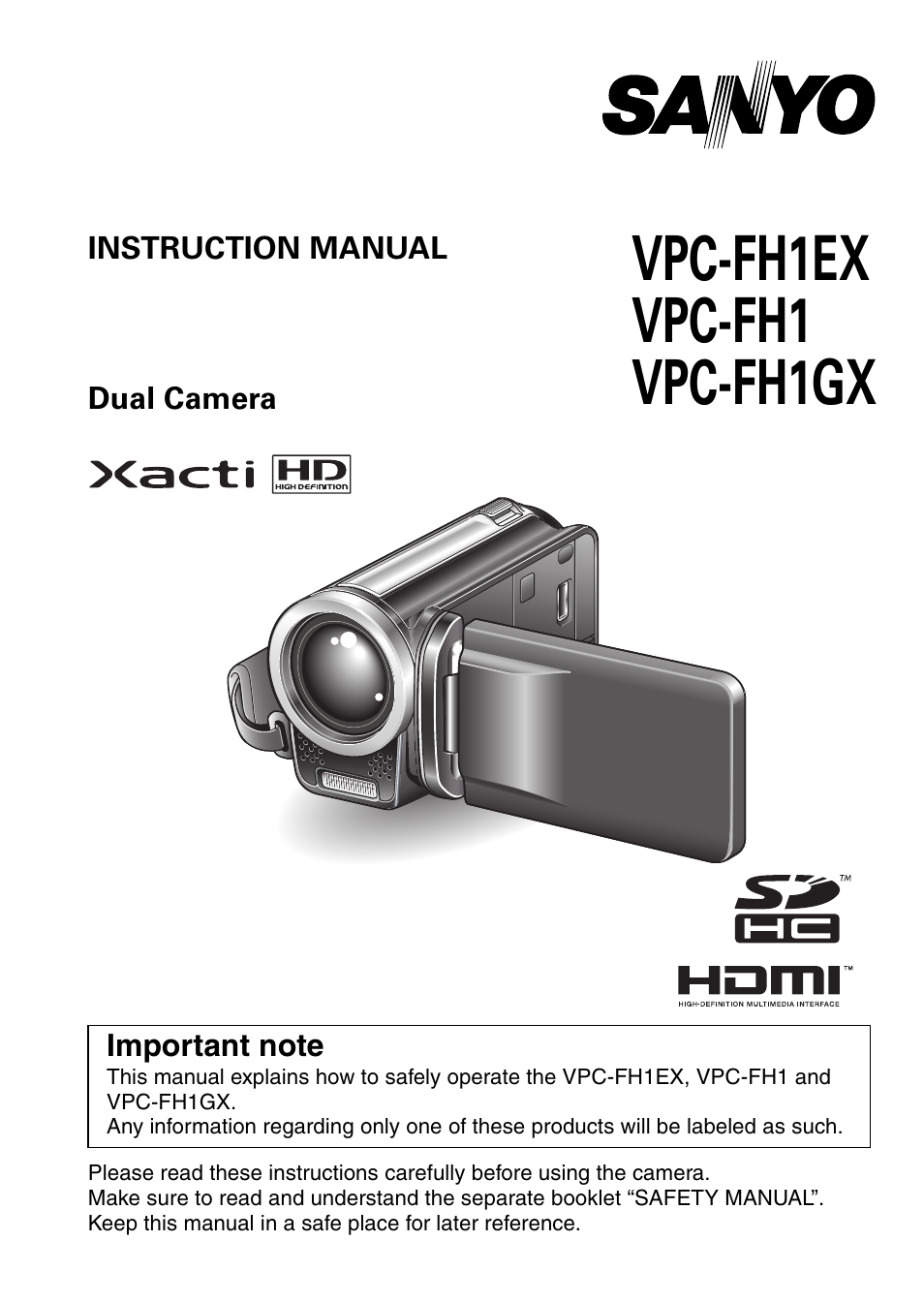 Sanyo XACTI HD VPC-FH1GX User Manual | 211 pages