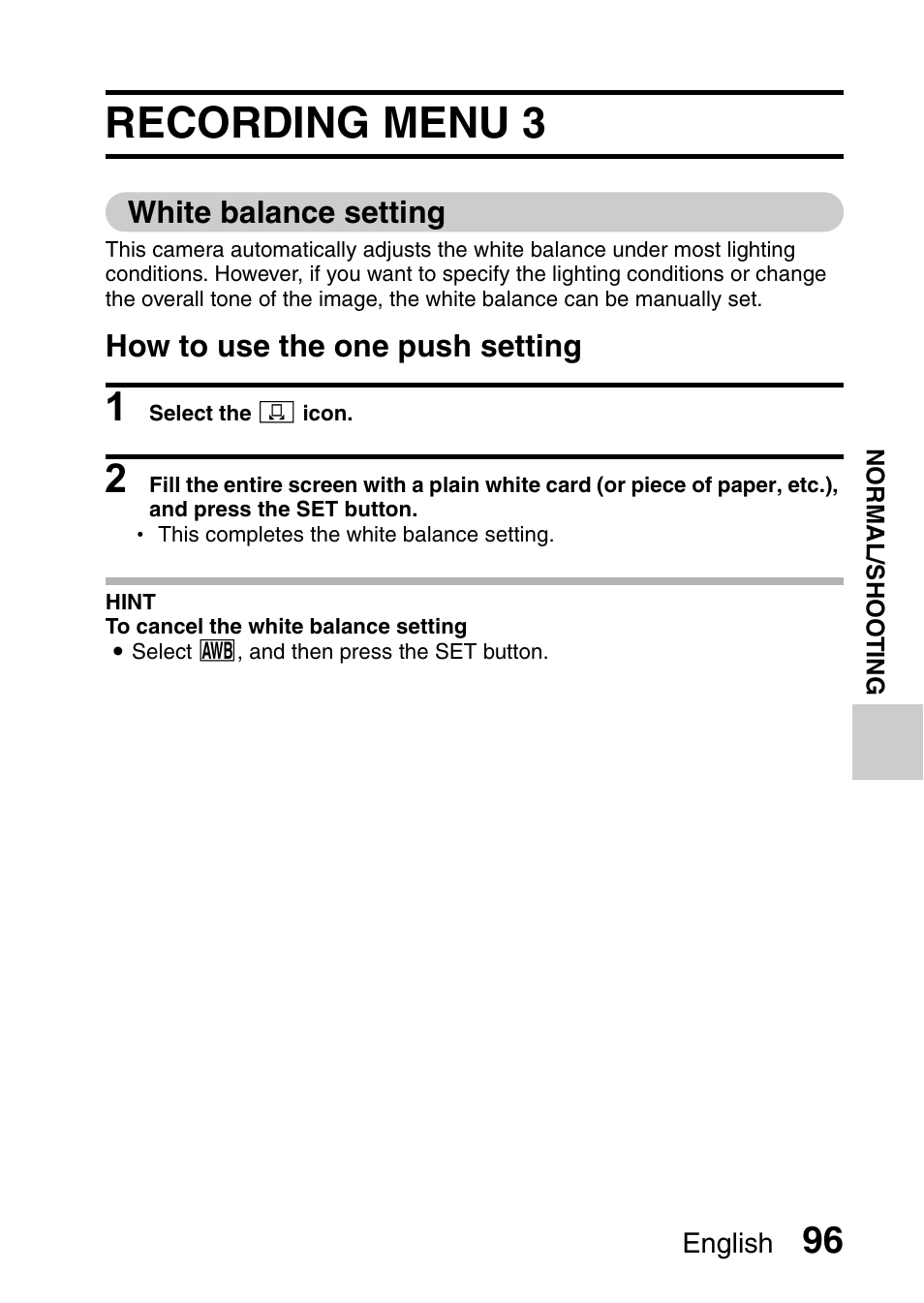 Recording menu 3 | Sanyo XACTI HD VPC-FH1GX User Manual | Page 117 / 211